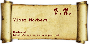 Viosz Norbert névjegykártya